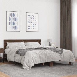 Cadre de lit sans matelas chêne marron 160x200 cm 