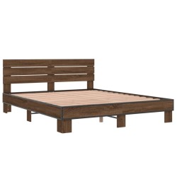 Cadre de lit sans matelas chêne marron 160x200 cm 