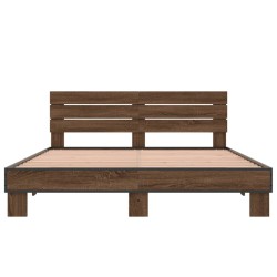 Cadre de lit sans matelas chêne marron 160x200 cm 