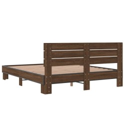 Cadre de lit sans matelas chêne marron 160x200 cm 