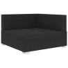 Chaise d'angle 1 pc et coussins Résine tressée Noir 