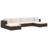 Chaise d'angle 1 pc et coussins Résine tressée Noir 
