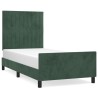Cadre de lit sans matelas vert foncé 90x190 cm velours 