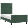 Cadre de lit sans matelas vert foncé 90x190 cm velours 