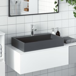 Vasque 60x38x11 cm fonte minérale/marbre anthracite 