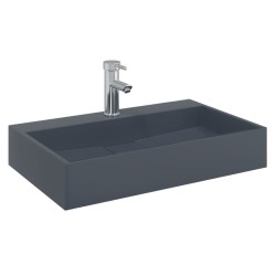 Vasque 60x38x11 cm fonte minérale/marbre anthracite 