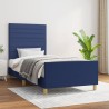 Cadre de lit sans matelas bleu 90x190 cm tissu 