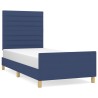 Cadre de lit sans matelas bleu 90x190 cm tissu 