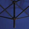 Parasol de jardin double avec mât en acier bleu azuré 600x300cm 
