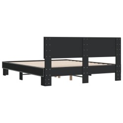 Cadre de lit sans matelas noir 160x200 cm 