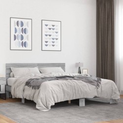 Cadre de lit sans matelas sonoma gris 160x200 cm 
