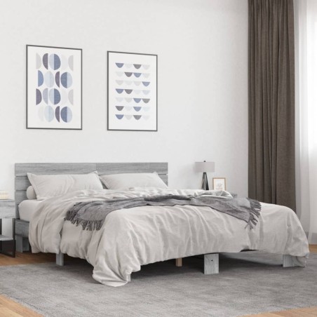 Cadre de lit sans matelas sonoma gris 160x200 cm 