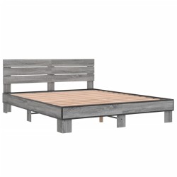Cadre de lit sans matelas sonoma gris 160x200 cm 