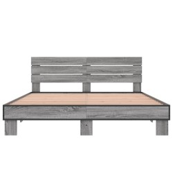 Cadre de lit sans matelas sonoma gris 160x200 cm 