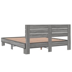 Cadre de lit sans matelas sonoma gris 160x200 cm 