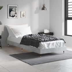 Cadre de lit sans matelas gris béton 75x190 cm 