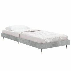 Cadre de lit sans matelas gris béton 75x190 cm 