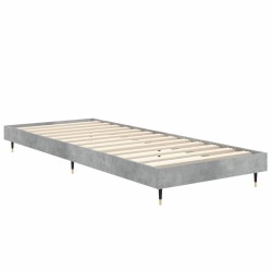 Cadre de lit sans matelas gris béton 75x190 cm 