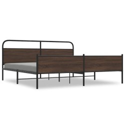 Cadre de lit en métal sans matelas chêne marron 200x200 cm 