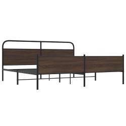 Cadre de lit en métal sans matelas chêne marron 200x200 cm 