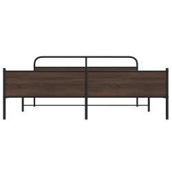 Cadre de lit en métal sans matelas chêne marron 200x200 cm 