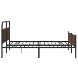 Cadre de lit en métal sans matelas chêne marron 200x200 cm 