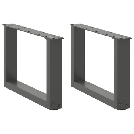 Pieds de table basse en U, 2 pièces, anthracite, 50 x (30-31) cm, acier 