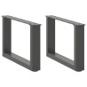 Pieds de table basse en U, 2 pièces, anthracite, 50 x (30-31) cm, acier 