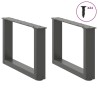 Pieds de table basse en U, 2 pièces, anthracite, 50 x (30-31) cm, acier 