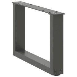 Pieds de table basse en U, 2 pièces, anthracite, 50 x (30-31) cm, acier 