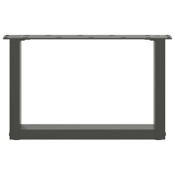 Pieds de table basse en U, 2 pièces, anthracite, 50 x (30-31) cm, acier 