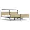 Cadre de lit en métal sans matelas chêne sonoma 200x200 cm 