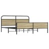 Cadre de lit en métal sans matelas chêne sonoma 200x200 cm 