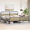 Cadre de lit en métal sans matelas chêne sonoma 200x200 cm 