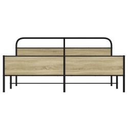Cadre de lit en métal sans matelas chêne sonoma 200x200 cm 