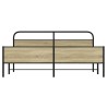 Cadre de lit en métal sans matelas chêne sonoma 200x200 cm 