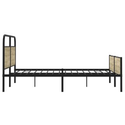 Cadre de lit en métal sans matelas chêne sonoma 200x200 cm 