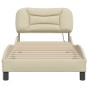 Cadre de lit sans matelas crème 90x190 cm tissu 