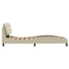 Cadre de lit sans matelas crème 90x190 cm tissu 