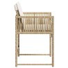 Chaises de jardin avec coussins lot de 4 beige résine tressée 