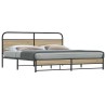 Cadre de lit en métal sans matelas chêne fumé 200x200 cm 
