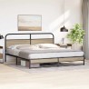 Cadre de lit en métal sans matelas chêne fumé 200x200 cm 