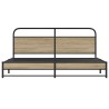 Cadre de lit en métal sans matelas chêne fumé 200x200 cm 