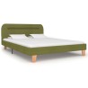 Cadre de lit avec LED sans matelas vert tissu 140x200 cm 