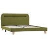 Cadre de lit avec LED sans matelas vert tissu 140x200 cm 
