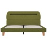 Cadre de lit avec LED sans matelas vert tissu 140x200 cm 