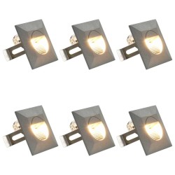 Appliques murales LED d'extérieur 6 pcs 5 W Argenté Carré 