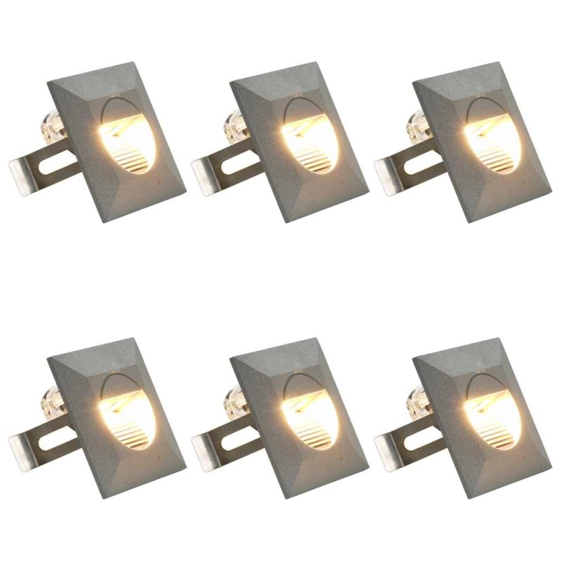 Appliques murales LED d'extérieur 6 pcs 5 W Argenté Carré 