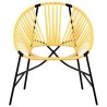 Lot de 3 Chaise de jardin noir et jaune résine tressée 