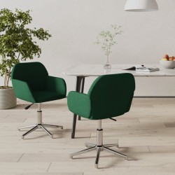 Chaises pivotantes à manger lot de 2 vert foncé tissu 